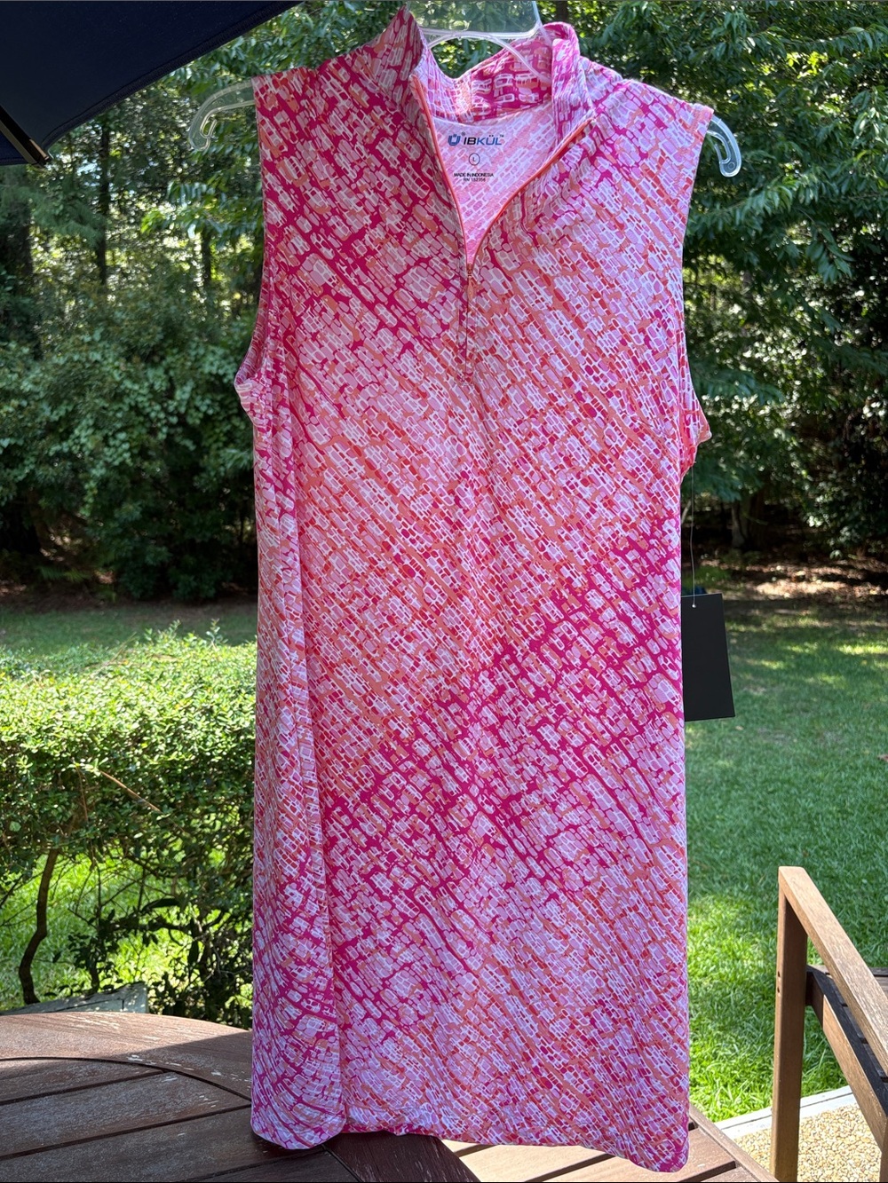 IBKUL Pink Abstract Sleeveless Dress or Swim Coverup